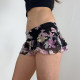 SWEETOWN Retro Floral High Saturation Print Mesh Short Skirt Sweet Hot Girls Floral Mini Cake Skirt Summer