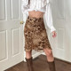 SWEETOWN Outlier#Ancient Early Leopard Printing Skin Skin Skirt Millennium Hot Girl Niche Middle Long Skirt Female
