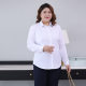 Large size women's long-sleeved professional suit white shirt for women 200 Jin [Jin equals 0.5 kg] Fat mm business formal wear work shirt
