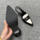 Foreign trade early spring single shoe female new pointed French -style Baotou color -colored small gold coins after empty sandals