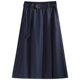 High-waisted casual lace-up denim A-line skirt mid-length skirt 2025 spring and summer fashionable versatile slim skirt