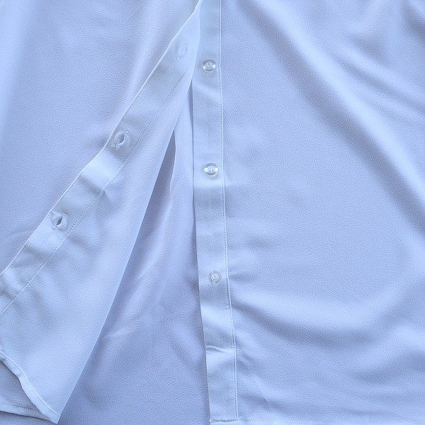 Spring and summer new European and American large-size women's solid color V-neck shirt, fashionable, casual and versatile A4