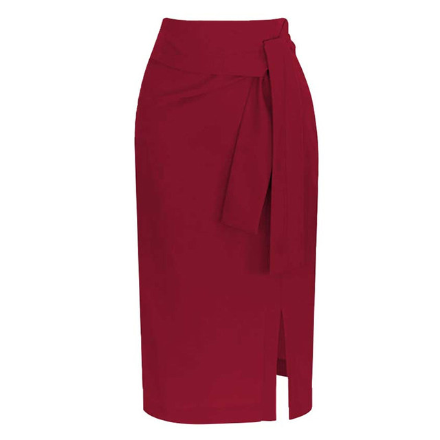 Jiuhong Boilet skirt hip skirt in Changchun Summer New Summer OL professional skirt High -waist, thin split, one -step skirt in the skirt

