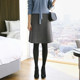 Mao woolen A -line skirt puffy skirt autumn and winter new high -waisted hip hip skirt leisure professional commute one -step skirt skirt
