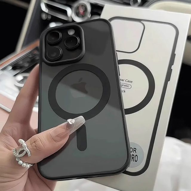 Non-yellow transparent magnetic suction suitable for Apple 15promax mobile phone case 16/iPhone13pro new 17 ultra-thin matte black edge 14plus anti-fall 11 high-end sense 12 silicone protective hard shell