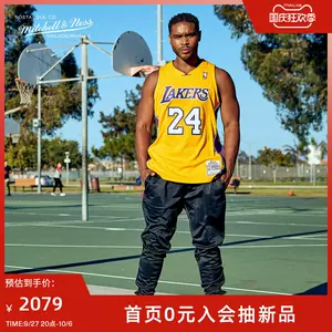 Mitchell&Ness黑曼巴科比08-09年湖人24號AU復古運動球衣籃球服男-Taobao