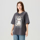 Quick Fish Loose Short Sleeve T-shirt for Women 2025 Summer New versatile and fun cartoon print comfortable shoulder-falling top
