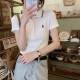 Small fragrance style white polo neck short-sleeved T-shirt for women in summer 2025 new design niche slim shoulder top