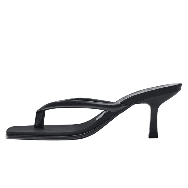 ZABA TANA 2025 summer foot-clip slippers for women sandals clip toe-clip kitten heel high heels flip flops
