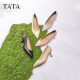 TATA he and her beige high heels women's cat heels versatile commuter single shoes women's work shoes 2025 new 7QT13AQ5