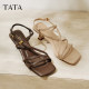 TATA He and She Little Vines Temperament High Heel Slippers Women's French One-Strip Casual Sandals 2025 Summer 7UJA9BT5
