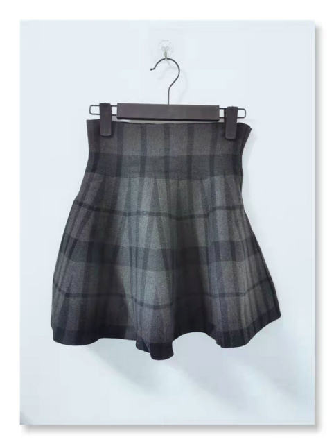 National Ladies Broken Umbrella Skirt Wool Knitting Skirt Solid Polytic A -line Skirt Tong Japanese High -waisted Skirt
