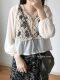 2021 lantern sleeve chiffon stitching female knitted hook flowers hollow cardigan spring and summer embroidered small blouse shawl