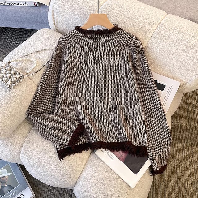 Middle-aged young mothers Xiaoxiangfeng knitted long-sleeved jacket women's suit middle-aged and elderly women autumn and winter new three-piece set