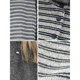 Retro contrasting striped turtleneck sweatshirt for women in winter lazy style plus velvet thickened single-breasted loose pullover top
