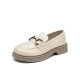 Dadong single shoes women's shoes spring new casual round toe boots horseshoe buckle thick heel small leather shoes lazy shoes 2715