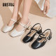 Dadong rear hollow sandals women's shoes 2025 summer new elegant thick high heels one-button square head rhinestone sandals 0041