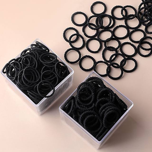 Children's black rubber bands without hurting hair High elastic hair ring female baby tie hair rope