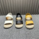 Processed first-layer cowhide two-wear beach shoes for women 2025 summer new Velcro retro open-toe Roman sandals