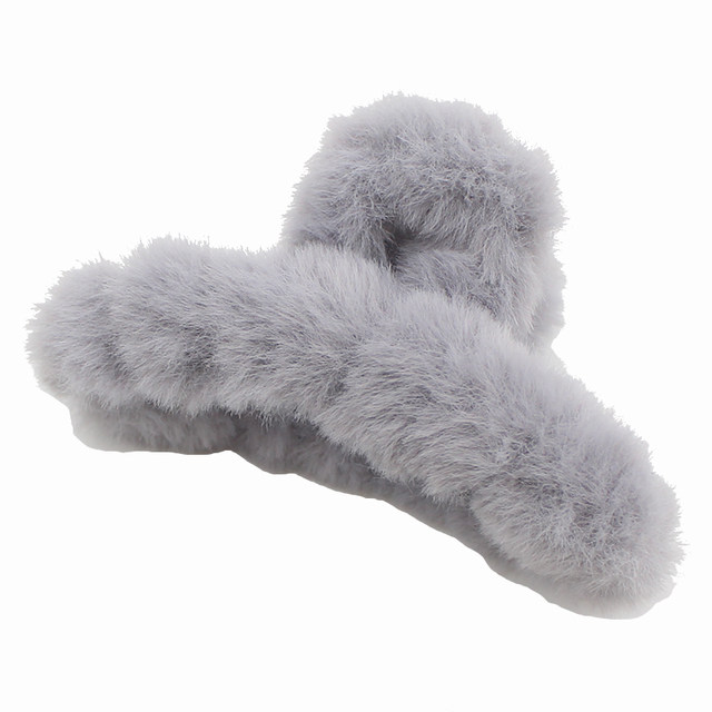 Autumn and winter new furry small size hair clip hair clip girl shark clip back head clip hair clip temperament headwear for women