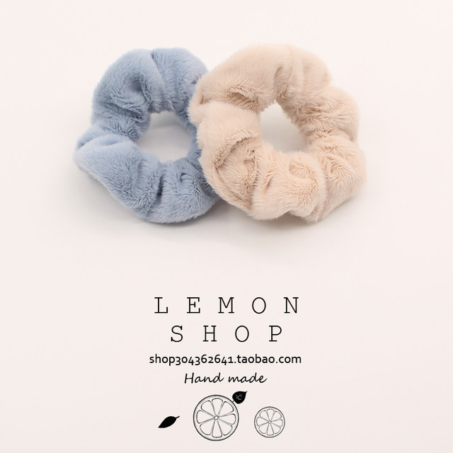 Gentle hair ring plush hair rope autumn and winter new style head rope for women tied hair rubber bands simple leather cover for 2025