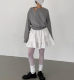 Exclusive type Korean retro sweet lace lace cream white pocket design elastic cake skirt short skirt