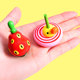 Gyro toys children boy wooden rotating small gyro pressure relief toys manual turn girls hand-turn vintage hand-roll