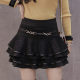 Lace cake skirt pleated short skirt for women in spring and summer new high-waisted slim large size versatile A-line puffy skirt
