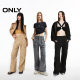 ONLY Dopamine Fashion Versatile Loose Elastic American Retro Straight Pocket Overalls Casual Pants Women