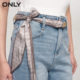 ONLY summer fashion breasted color block high waist loose bell-bottom jeans women 124132078