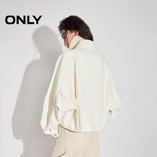 ONLY2025 summer new commuter style asymmetric multi-pocket stand collar loose bat sleeve short jacket for women