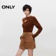 
ONLY summer work style slimming pocket A-line short skirt leather skirt skirt women 12449M003