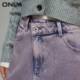 ONLY summer fashion temperament versatile commuting style high waist slimming asymmetrical slit A-line denim skirt for women