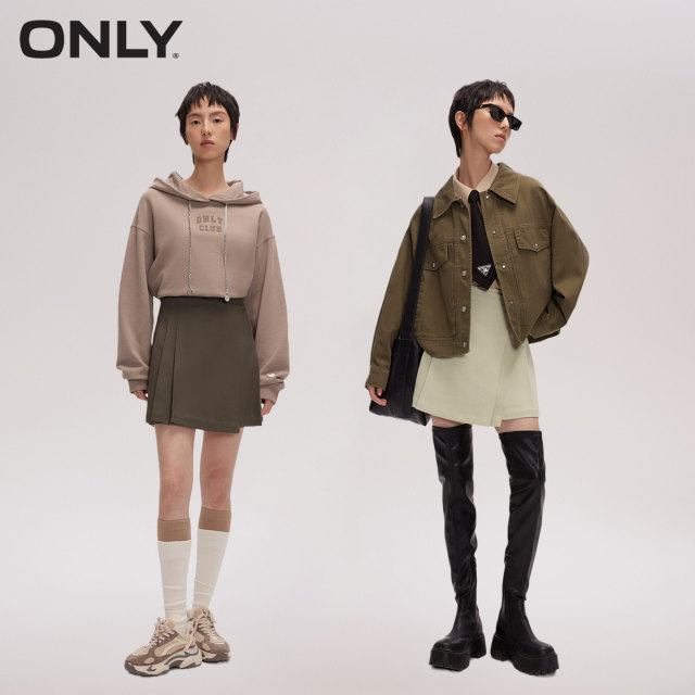 ONLY summer temperament, versatile, comfortable, fashionable and trendy, irregular college style pleated short skirt, A-line skirt for women