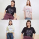 ONLY2025 summer new vibrant girly graffiti letter print loose shoulder round neck short-sleeved T-shirt for women
