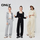 ONLY summer new solid color texture slimming straight sports sweatshirt/trouser pants glutinous rice casual pants set
