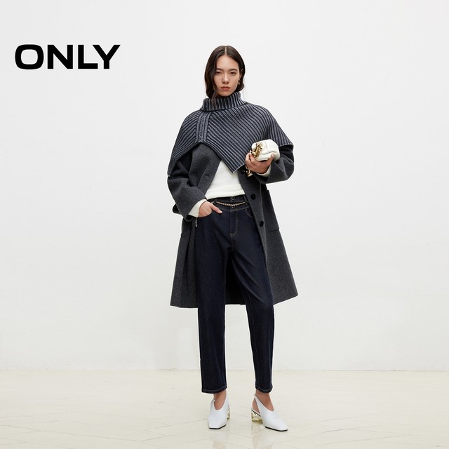ONLY winter active dyed high waist plus fleece cropped pants tapered pants jeans women 124449033