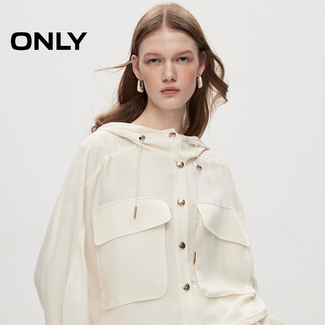 ONLY summer simple casual loose hooded bat sleeve short jacket for women 124236012