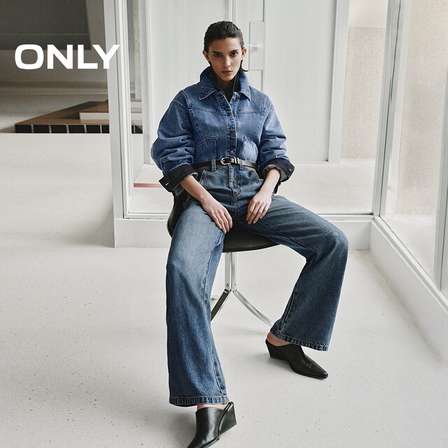 ONLY2025 Summer New Style Light and Light Lacele Retro Washed High Waist Loose Straight Trousers Jeans Women