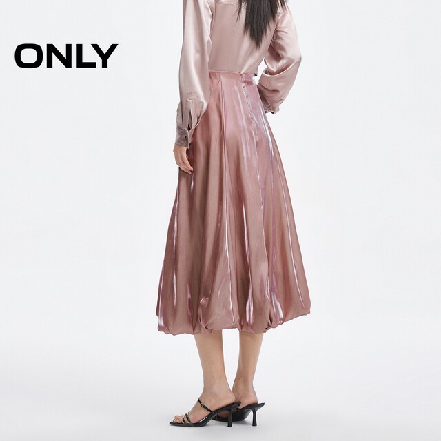 ONLY summer fashion flower bud skirt flowing high waist mid-length umbrella skirt skirt women 124116021