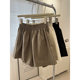 Retro chic Hong Kong style casual shorts for women in summer versatile high waist Korean style loose casual straight A-line waist hot pants