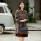 Jonita brand women's clothing 2025 spring and autumn new Korean style fashionable sweet mid-length lace-up waist plaid jacket