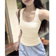 Pure pink suspender for women in summer niche wear sports I-shaped vest slim white beautiful back short top
