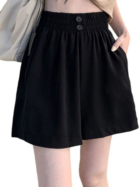 Black suit shorts, women in summer, thin waist, thin, loose casual small, ice silk large size A -line 5 five -point pants