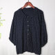 Vintage Retro Vintage Mid-length Polka Dot Plaid Print Diamond Spring and Summer Women's Shirt Y341