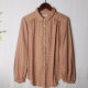 Vintage Retro Vintage Mid-length Polka Dot Plaid Print Diamond Spring and Summer Women's Shirt Y341