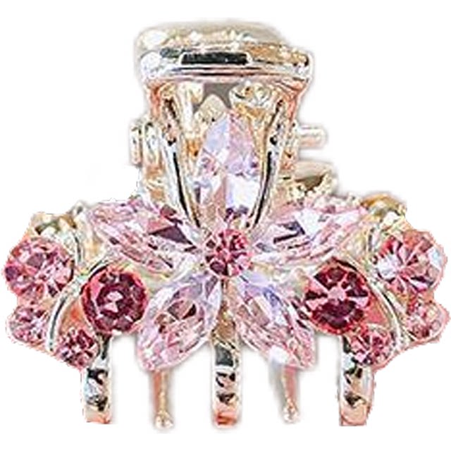 Super fairy crystal cherry blossom small scratching flower hair clip forehead hair clip mini side bangs small butterfly hair clip
