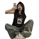 Black hot girl suspender vest for women 2025 new summer unique Hong Kong style sleeveless T-shirt top