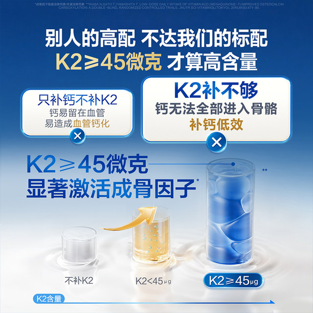 Tomson By-Health Gold Label Liquid Calcium Vitamin D3K2 Calcium Supplement Calcium Tablets for Middle-aged and Elderly Pregnant Women Official Flagship