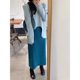 Retro orange corduroy skirt for women in autumn and winter medium length small straight skirt for chenille slit arm wrap skirt